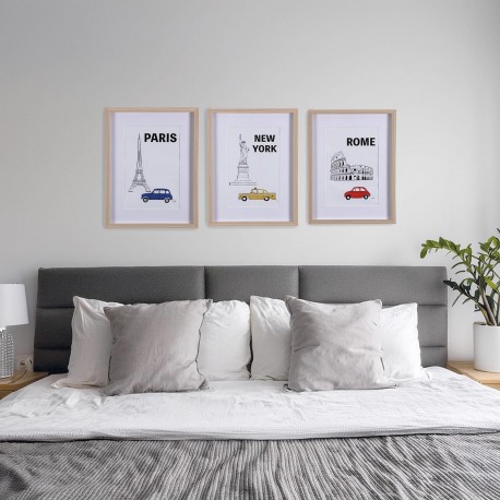 FRAMED NEW YORK POSTER WOODEN 20 X 30