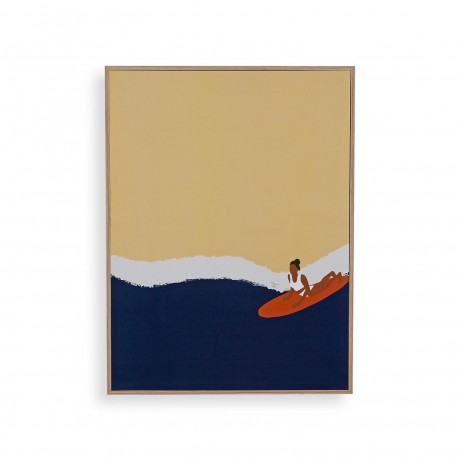 FRAMED SURF POSTER 1 WOODEN 30 X 40