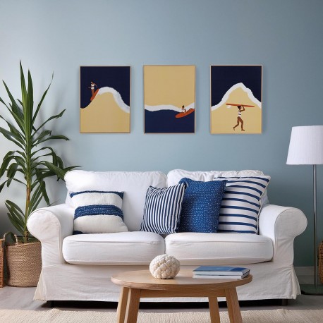 FRAMED SURF POSTER 1 WOODEN 30 X 40