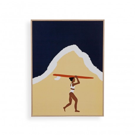 FRAMED SURF POSTER 2 WOODEN 30 X 40