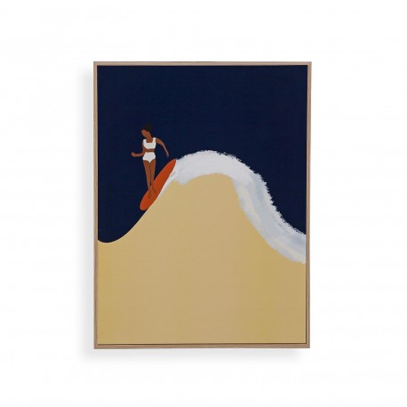 FRAMED SURF POSTER 3 WOODEN 30 X 40
