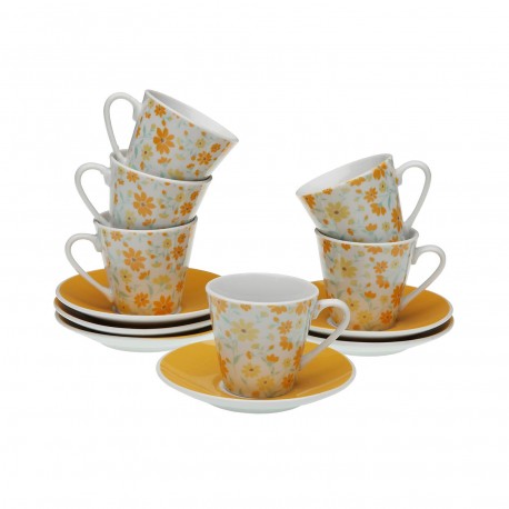 6 COFFEE CUPS SET W/ PLATE CLIVIA