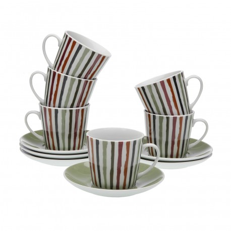6 TEA CUPS SET W/ PLATE LIGNE