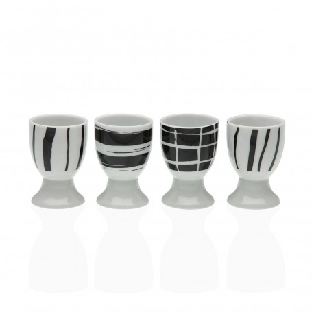 4 EGG HOLDERS SET BLACK STRIPES