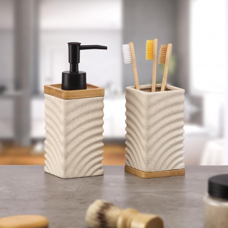 BEIGE WAVES SOAP DISPENSER