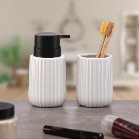 WHITE VERTICAL LINES SOAP DISPENSER