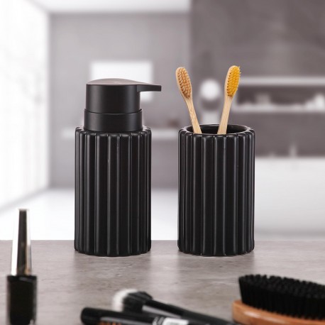 BLACK STRIPED SOAP DISPENSER