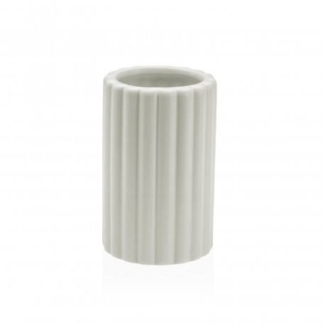 WHITE STRIPED TOOTHBRUSH HOLDER