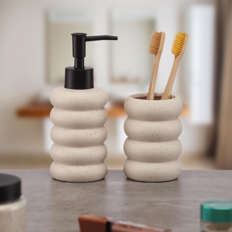 WAVY BEIGE SOAP DISPENSER