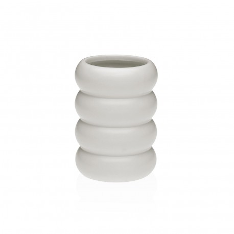 WAVY WHITE TOOTHBRUSH HOLDER
