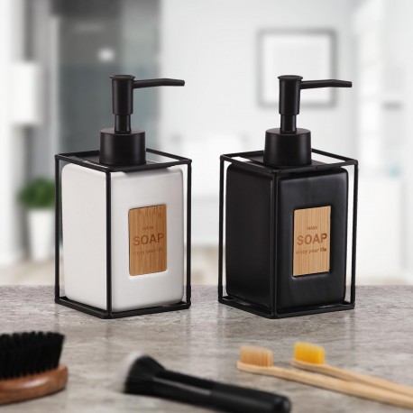 WHITE DISPENSER BLACK METAL EDGE