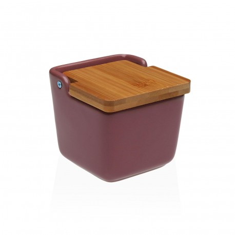 SMALL BURGUNDY SALT BOWL