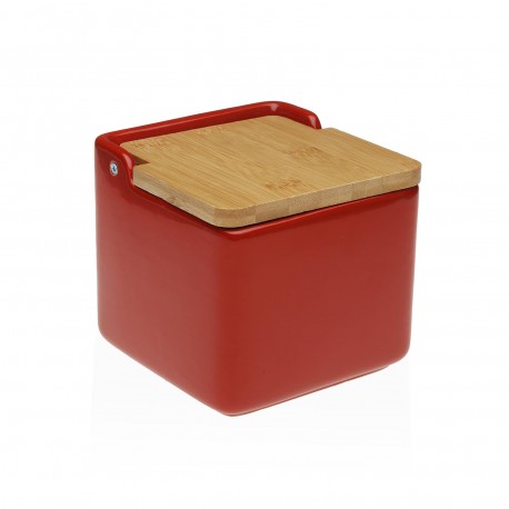 RED BAMBOO LID SALT BOWL