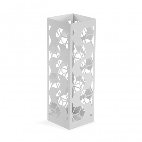 WHITE METAL UMBRELLA STAND "GEOMETRIC"