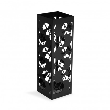 BLACK METAL UMBRELLA STAND "GEOMETRIC"