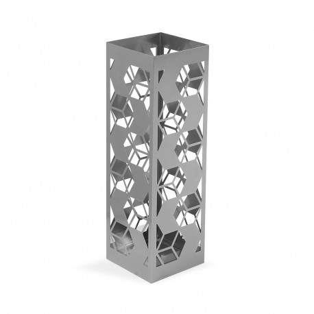 SILVER METAL UMBRELLA STAND "GEOMETRIC"