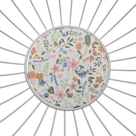 WHITE METAL BASKET FLOWERS