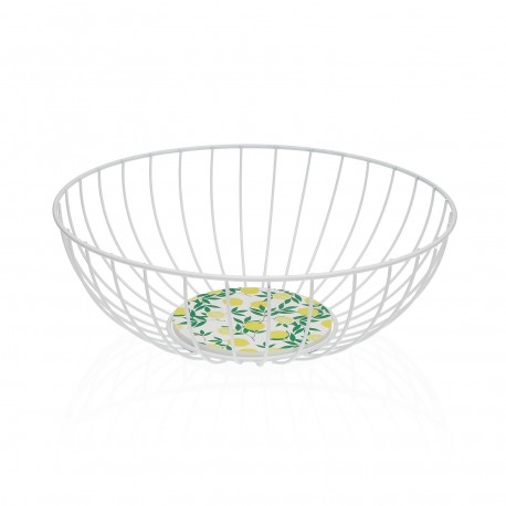 WHITE METAL BASKET LEMONS