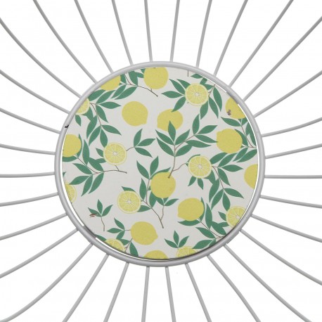 WHITE METAL BASKET LEMONS