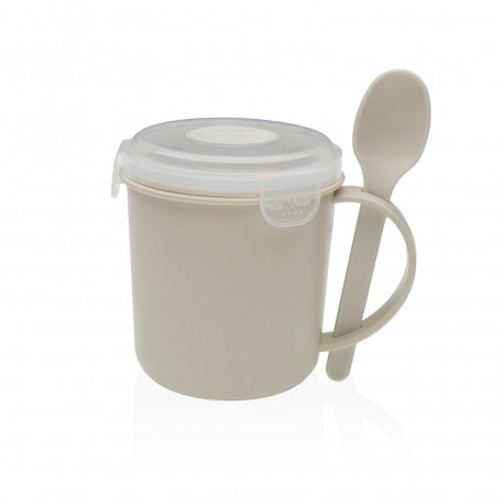 CREAM MUG WITH SPOON