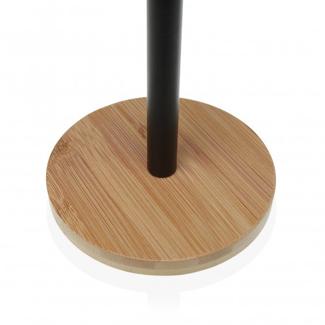 BLACK ROLL HOLDER W/ BAMBOO BASE