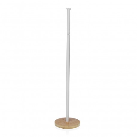 WHITE ROLL HOLDER W/ BAMBOO BASE