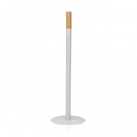 WHITE ROLL HOLDER W/ BAMBOO DETAIL