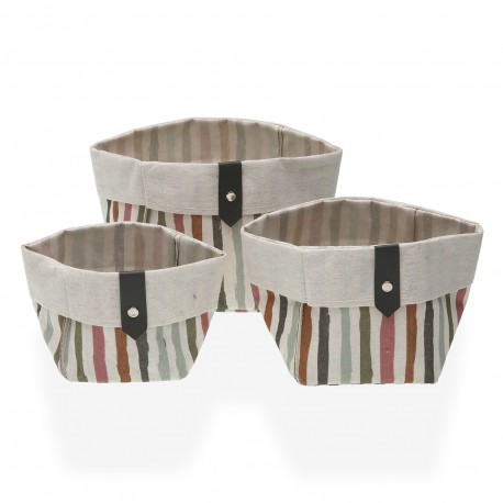 3 SQUARE BASKETS SET LIGNE