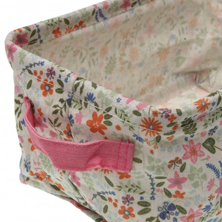 3 RECTANGULAR BASKETS SET FLOWERS