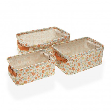 3 RECTANGULAR BASKETS SET CLIVIA