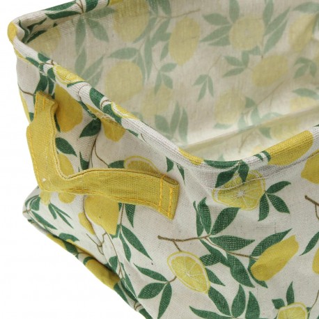 3 RECTANGULAR BASKETS SET LEMONS