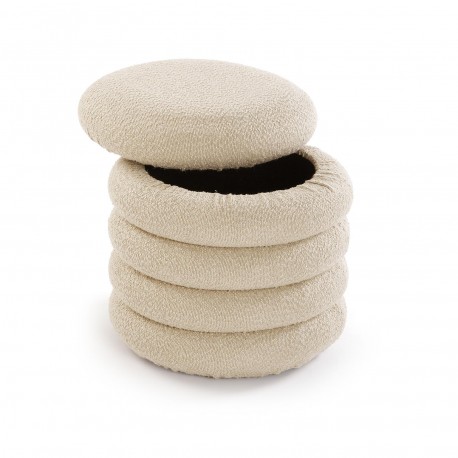 BEIGE LIRA STORAGE POUFFE