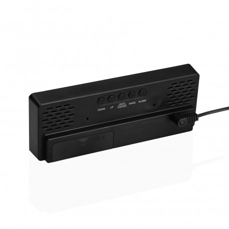 BLACK DIGITAL ALARM CLOCK WHITE LIGHT