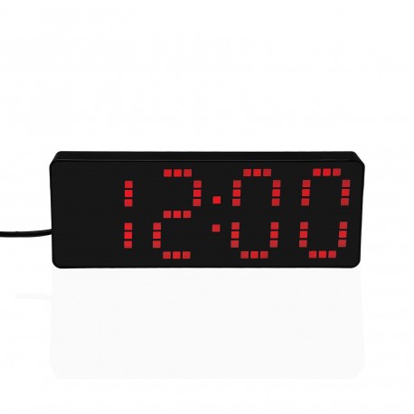 BLACK DIGITAL ALARM CLOCK RED LIGHT