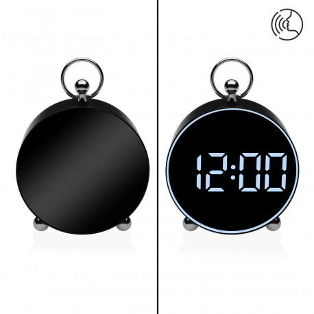 BLACK DIGITAL ALARM CLOCK WHITE LIGHT