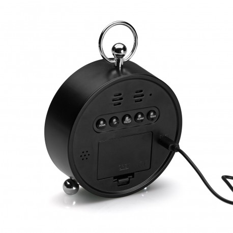 BLACK DIGITAL ALARM CLOCK RED LIGHT