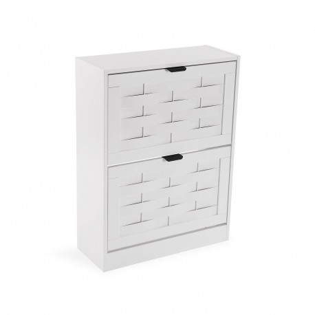 WHITE VIKEN 2-DRAWER SHOE CABINET