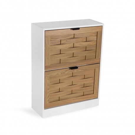BROWN VIKEN 2-DRAWER SHOE CABINET