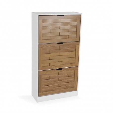 BROWN VIKEN 3-DRAWER SHOE CABINET
