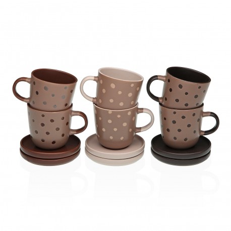 SET OF 6 ADANNA COFFEE CUPS WITH PLATES