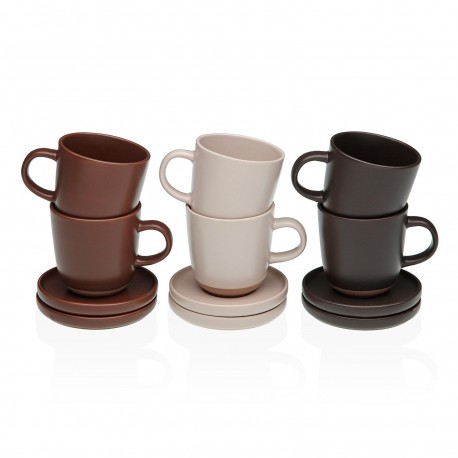 SET OF 6 CHARLIZE COFFEE CUPS WITH PLATES