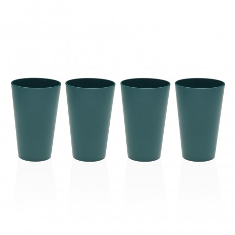SET OF 4 BLUE GLASSES
