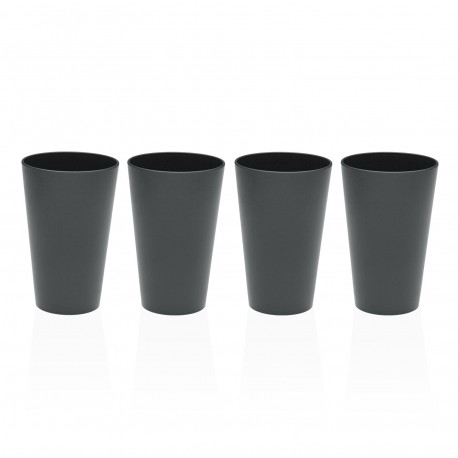 SET OF 4 GREY GLASSES