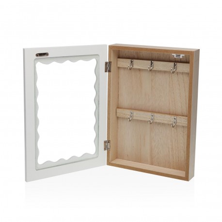 WHITE WAVY WOODEN KEY BOX