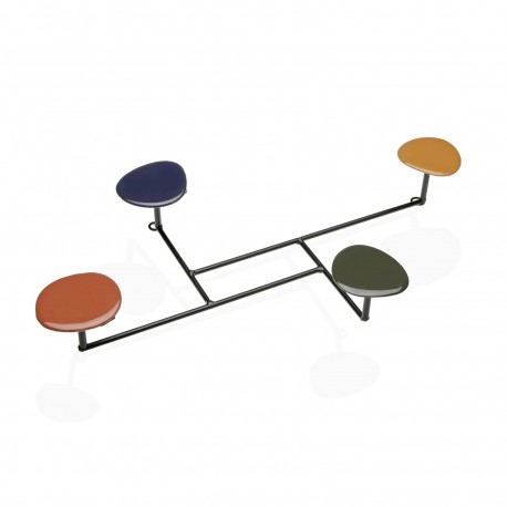 4-HOOK MULTICOLORED COAT RACK