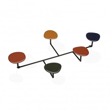 5-HOOK MULTICOLORED COAT RACK
