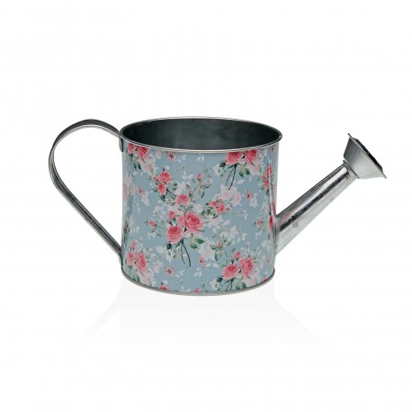 26 CM BLUE WATERING CAN WITH FLOWERS