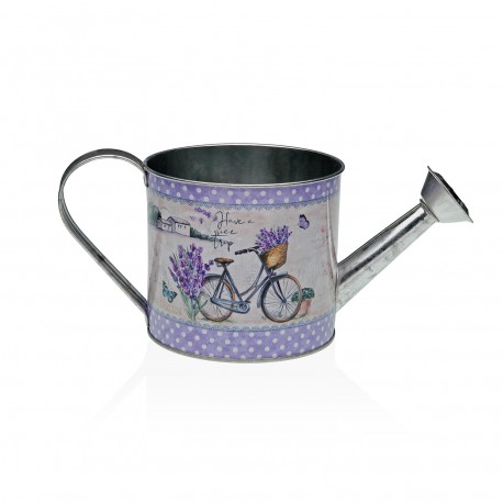 26 CM BLUE WATERING CAN WITH LAVENDER