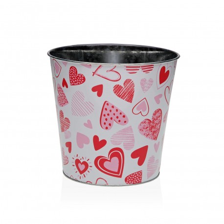 XL METAL POT WITH HEARTS