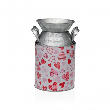 METAL VASE WITH HEARTS